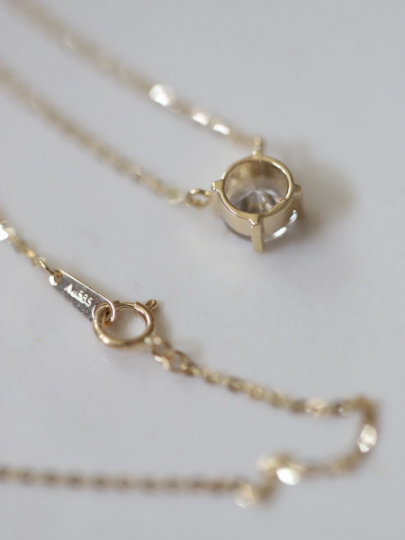 Solid 14K Gold Dainty Zirconia Necklace, Real Gold Delicate Zirconia Chain, Minimalism Gold Necklace, Gift For Her
