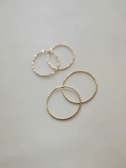 Solid 14K Gold Dainty Super Thin Band, Stackable Real Gold Delicate Thin Band Ring, Gift For Her, Minimalism Gold Band