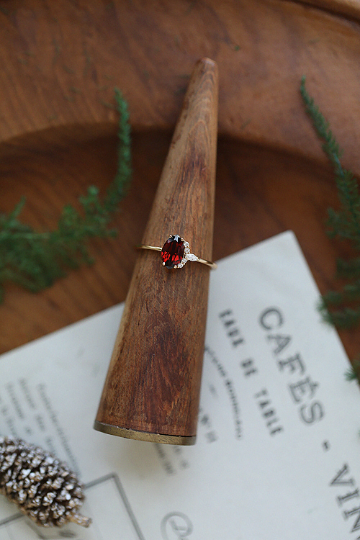 Natural Mozambique Ruby Garnet, Gemstone Ring, Marquise Cut, Silver 925, Stackable, Dainty, Petite Vintage, Sterling Silver