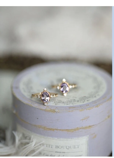 Natural Amethyst Stone Ring, Unique Statement Ring, Gemstone Ring, Silver 925, Vintage Ring, Diamond Cut, Sterling Silver, Gift For Her
