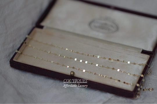 14K Solid Gold Sequin Chain Dainty Bracelet/Anklet, 14K Real Gold Hand Chain Bracelet, 14K Gold Sparkly Sequin Chain Bracelet, Fast Shipping