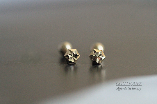 14K Solid Gold Tiny Screw Back Stud Earrings/ Minimalist Dainty Earrings/ 14k Real Gold Earrings/ Gift for Her/ Fast shipping